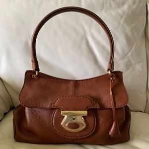 Tod’s Pebbled Leather Push Lock Shoulder Bag